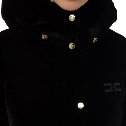 Piumino Donna in velluto Nero Elisabetta Franchi- Francavilla Moda